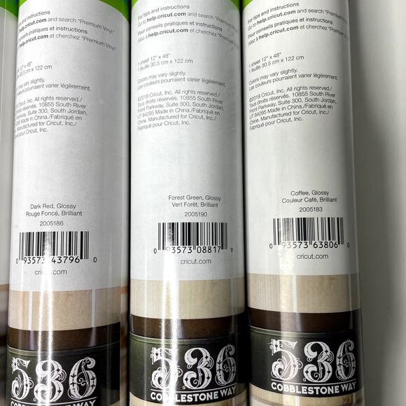 Lot of 6 — Cricut PERMANENT GLOSSY Premium Vinyl Sheets Rolls — Mixed Colors NEW - Picture 9 of 10